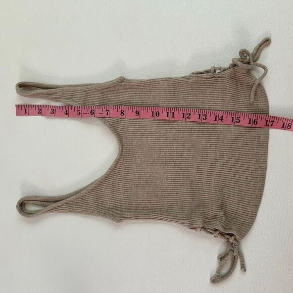 Urban Outfitters Project Social T Ribbed Knit Tank Women’s Small Beige Tie Side - Picture 5 of 5